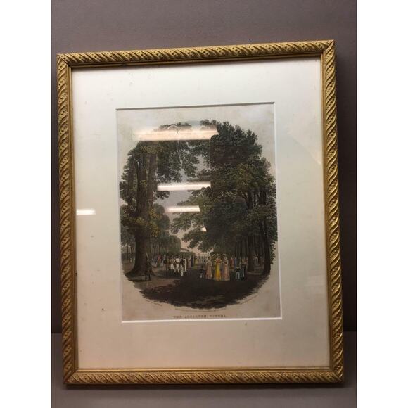 Framed Engraving "The Augarten, Vienna" Drawn By Captain Batty 1823